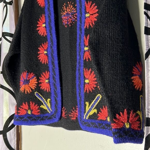 mfaboston llama/wool blend floral open cardigan - Picture 8 of 12